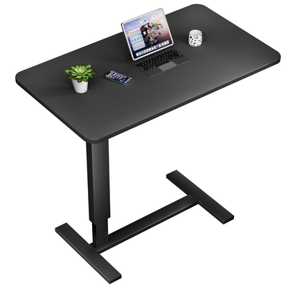 Overbed Bedside Table With Wheels,Adjustable Medical Home Bed Table,Rolling Tray Laptop Table,Mobile Standing Desk,Black