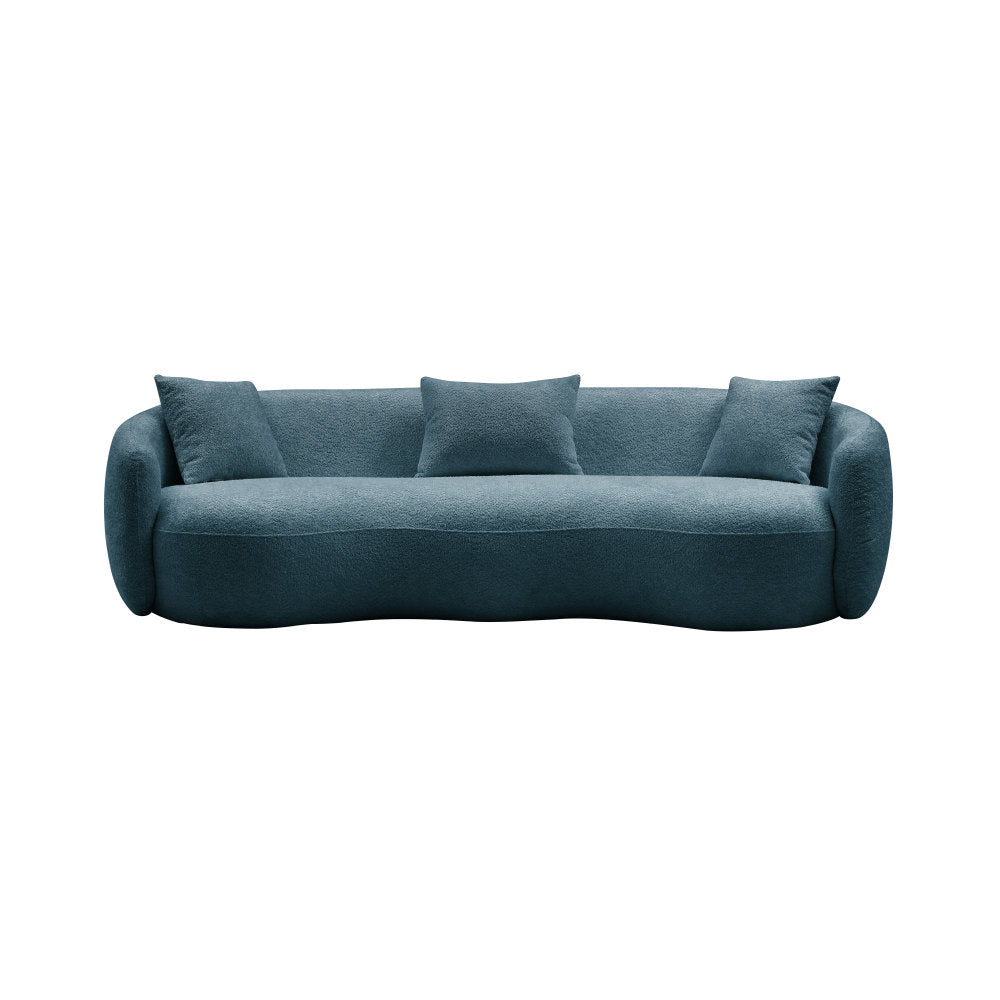 93.6inch Mid Century Modern Curved Living Room Sofa,  Boucle Fabric Couch for Bedroom, Office, Apartment