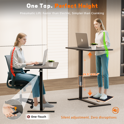Overbed Bedside Table With Wheels,Adjustable Medical Home Bed Table,Rolling Tray Laptop Table,Mobile Standing Desk,Black