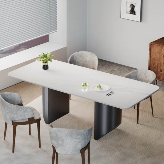 Modern White Dining Table for 6 to 8 People, 70.9" High Hardness Sintered Stone Table for Dining Room and Easy Maintenance (Table Only)