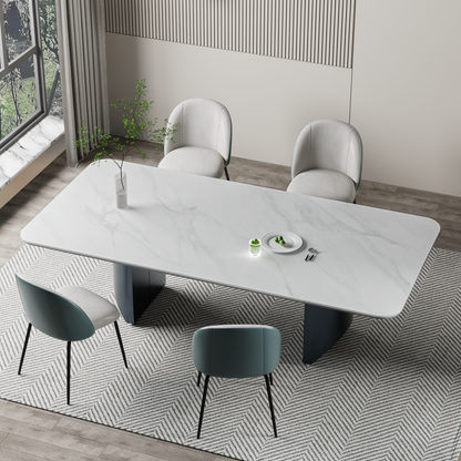 Modern White Dining Table for 6 to 8 People, 70.9" High Hardness Sintered Stone Table for Dining Room and Easy Maintenance (Table Only)
