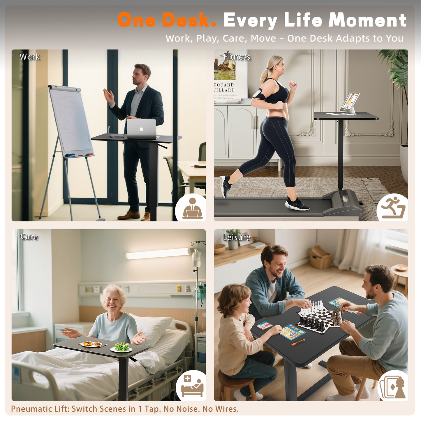 Overbed Bedside Table With Wheels,Adjustable Medical Home Bed Table,Rolling Tray Laptop Table,Mobile Standing Desk,Black