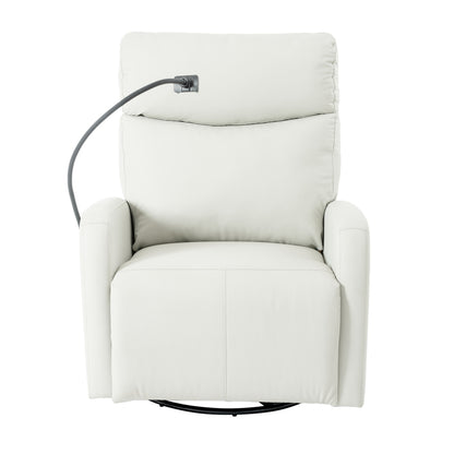 270° Power Swivel Rocker Recliner Chair, Electric Glider Reclining Sofa with USB Ports, Power Swivel Glider, Rocking Chair Nursery Recliners for Living Room Bedroom(Light Gray)