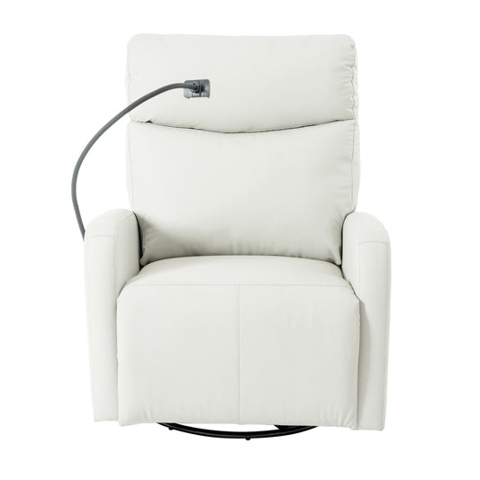270° Power Swivel Rocker Recliner Chair, Electric Glider Reclining Sofa with USB Ports, Power Swivel Glider, Rocking Chair Nursery Recliners for Living Room Bedroom(Light Gray)